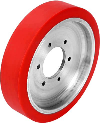 7” wheel aluminium hub coated with PU in flat tread