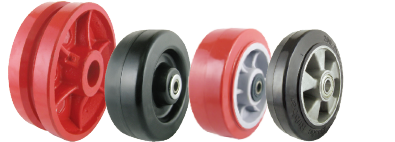 Rubber and nylon wheels